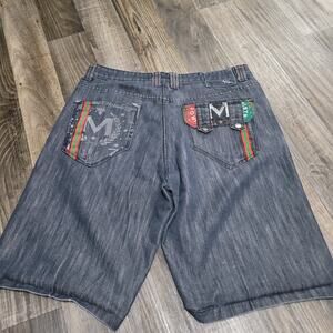 Most Official Seven Jeans Shorts Black Baggy Wide Leg‎ Hip Hop Mens 40x13 Y2k